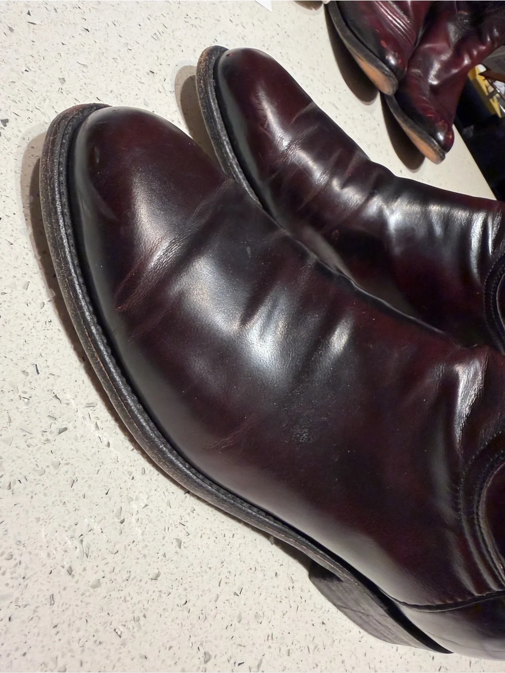 Lucchese black cherry Dark Burgundy Leather Cowboy Boots - Picture 4 of 9